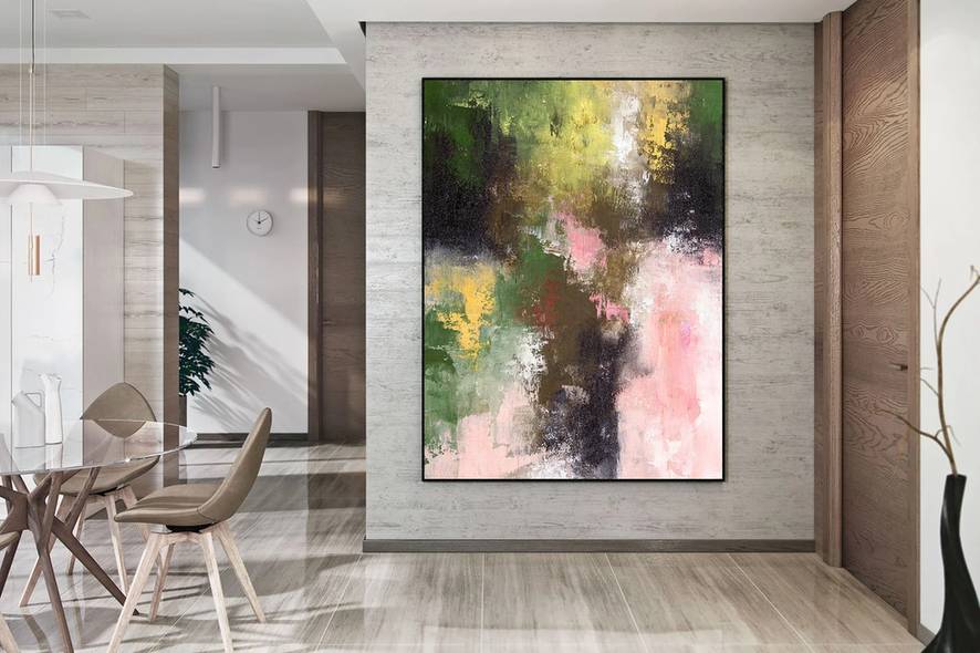 Painting Hand-painted Modern Bedroom Canvas Abstract Canvas Artwork E7OK2